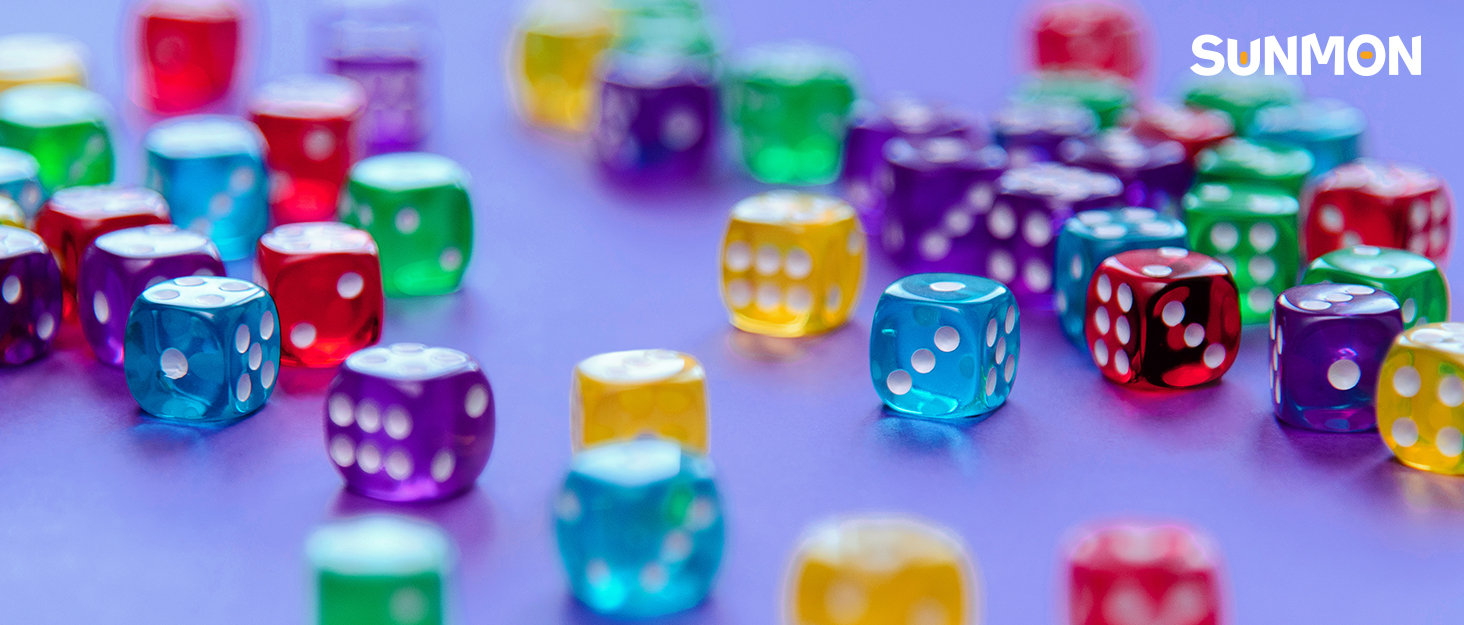 SUNMON 100 Pcs MultiColor Dice Set 10 Assorted Color with 10 Pcs