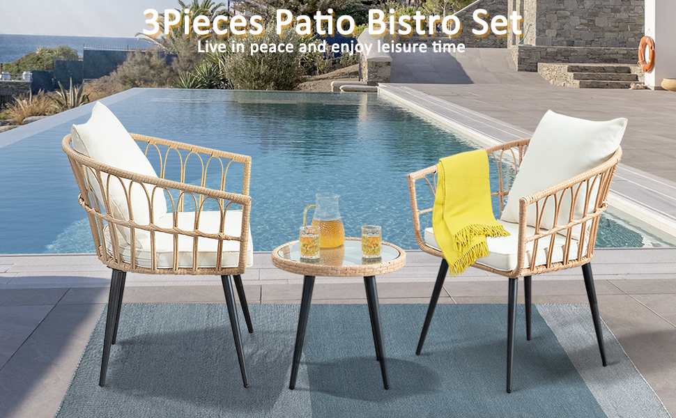 3pcs patio bistro set