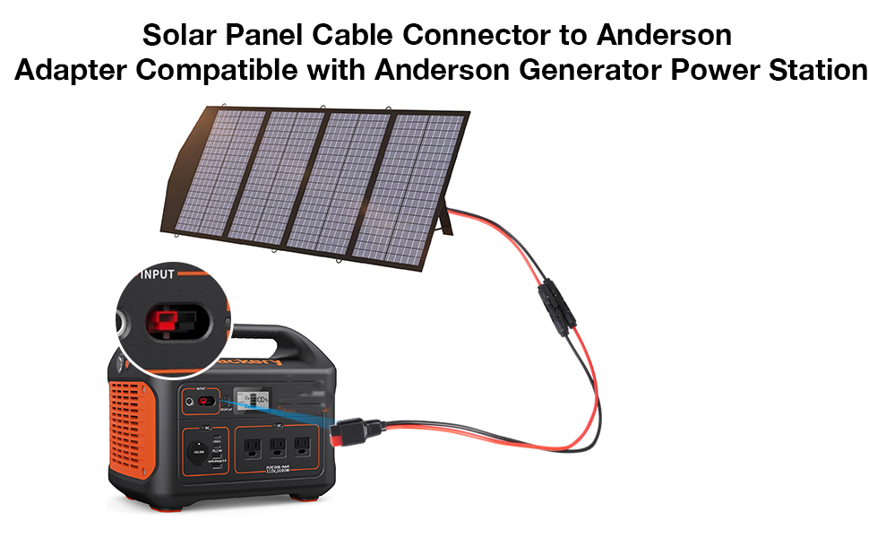 10AWG Solar Panel to Anderson Connector Cable 10FT, Solar Extension Cable Compatible