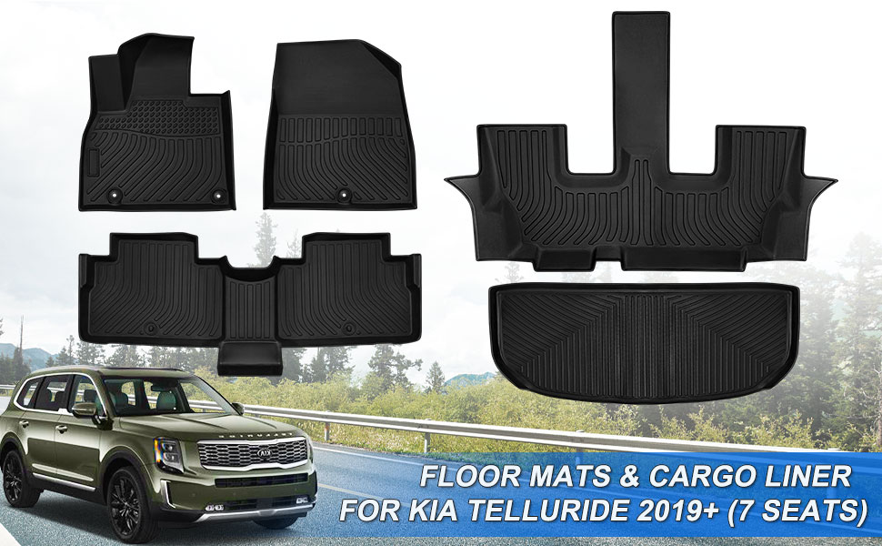 COTAZA for 20202023 Kia Telluride Floor Mats & Cargo Liner
