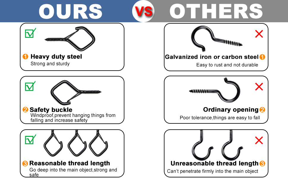 Mriuuod 60 Pack Screwin Square Snap Hanging Hook, Small