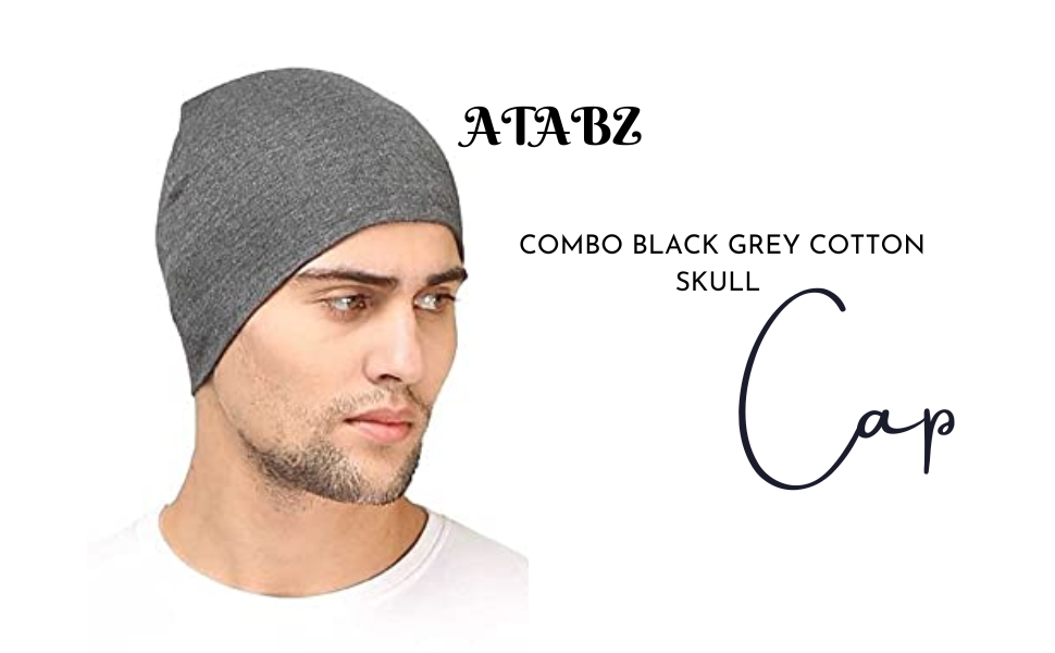 Buy ATABZ Combo Black Grey Cotton Skull caps Under Helmet Head wear at