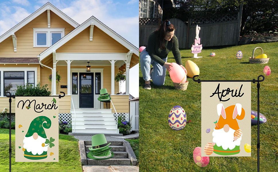 Garden Flags Seasonal Garden Flags Set of 12, Double