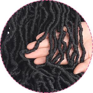 Leeven 18 Inch Goddess Wavy faux locs crochet hair nu locs braiding hair