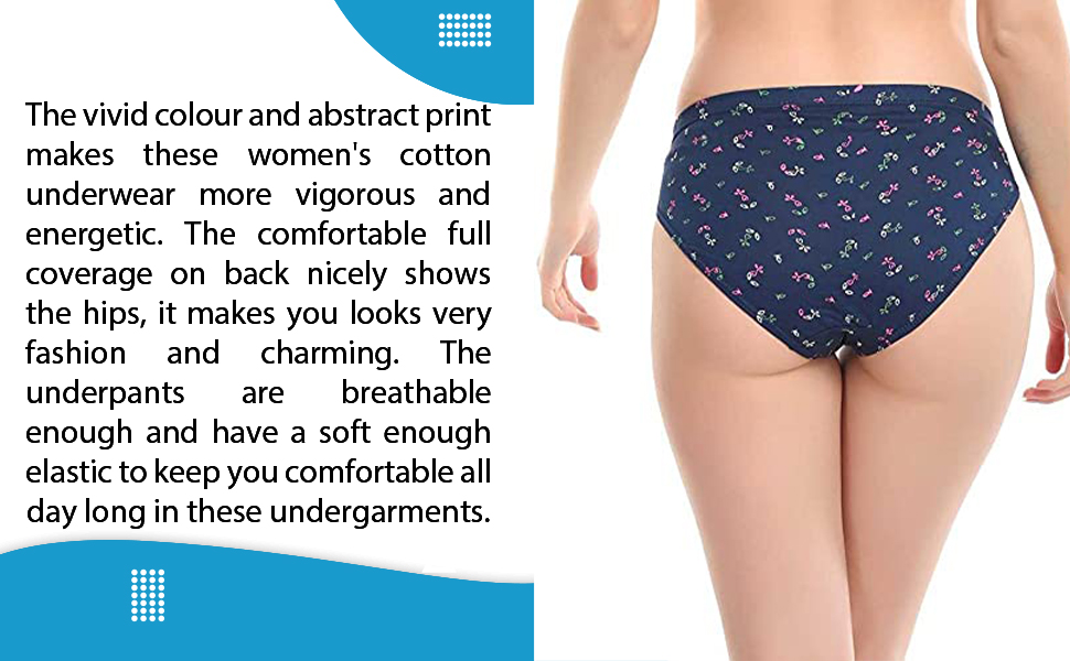 Cupatex Women's Cotton Hipster Panty Mid Rise Bikini Briefs SPN-JGS