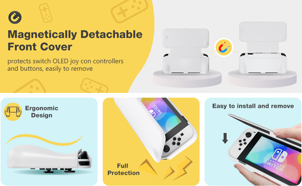 ProCase Nintendo Switch OLED Flip Cover with 2 Pack Tempered Glass Screen Protectors