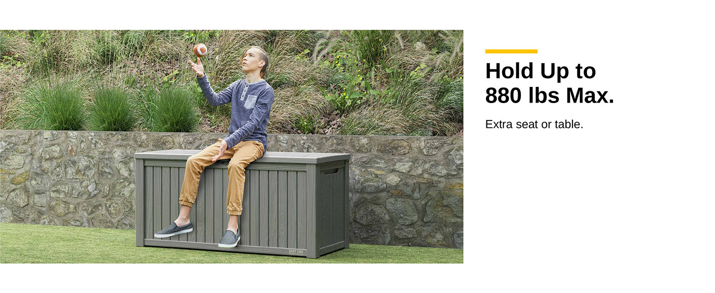 180 gallon storage deck box waterproof