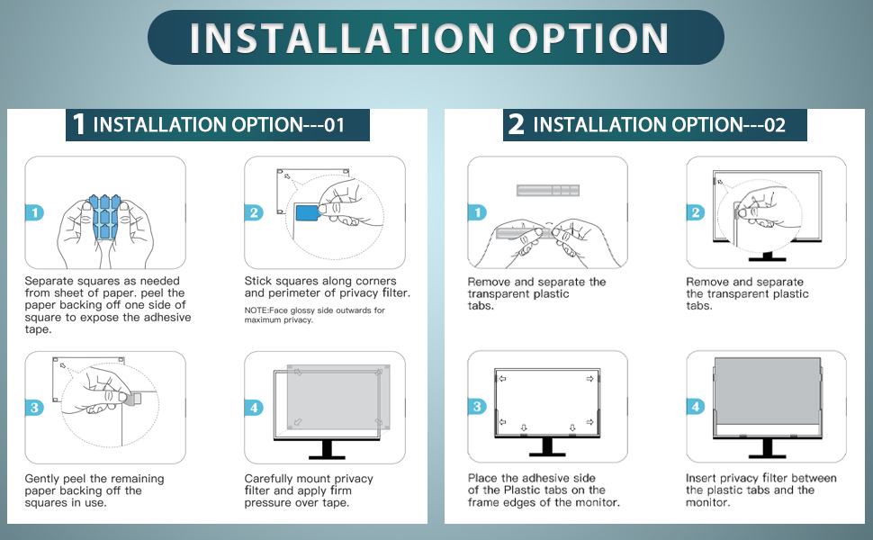 [2 Pack] Computer Privacy Screen 23.8 Inch Filter for 169
