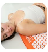 looking diagonally down while on acupressure