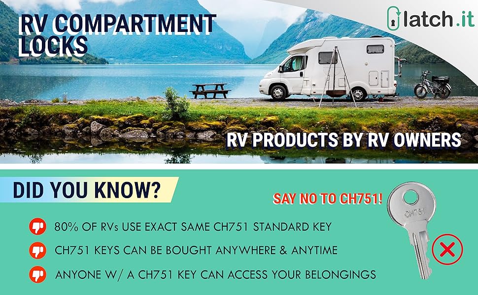 LATCH.IT 11/8” RV Storage Locks 2Pack RV Compartment Locks