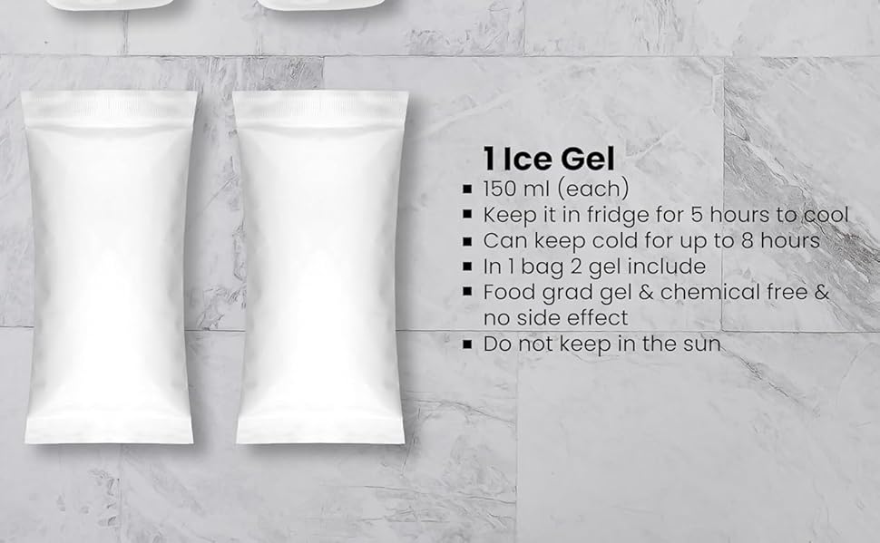 CRAFKEN Breast Milk Storage Bag, 100% Silver Insulated Bag with 2 Ice Gel