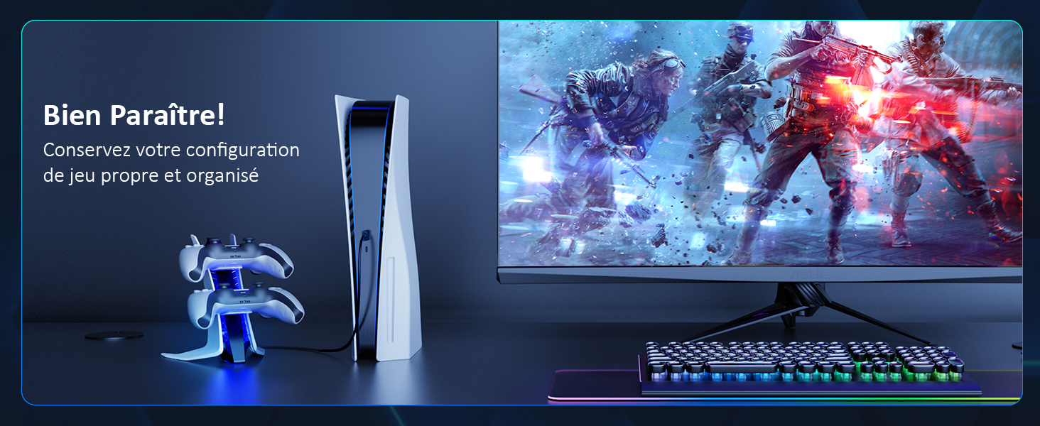 une table de jeu avec un écran et un jeu dessus.