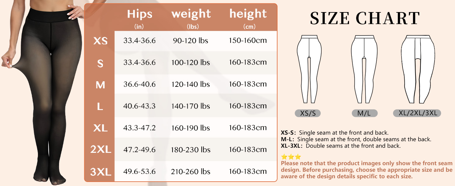Fleece Lined Tights Sheer Women - Fake Translucent Warm Pantyhose