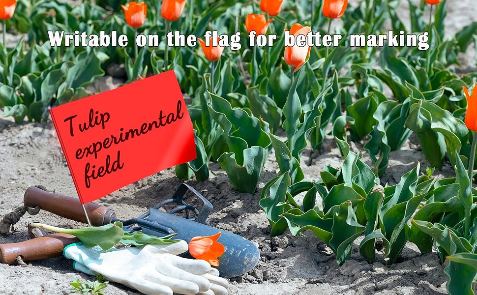 Zozen Marking Flags, Red Marker Flags 100 Pcs 15x4x5