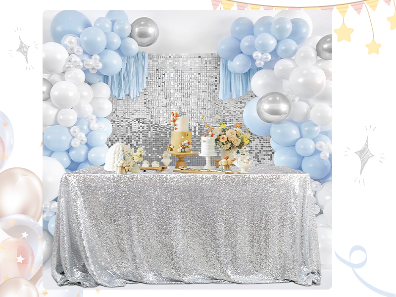 Silver Sequin Tablecloth