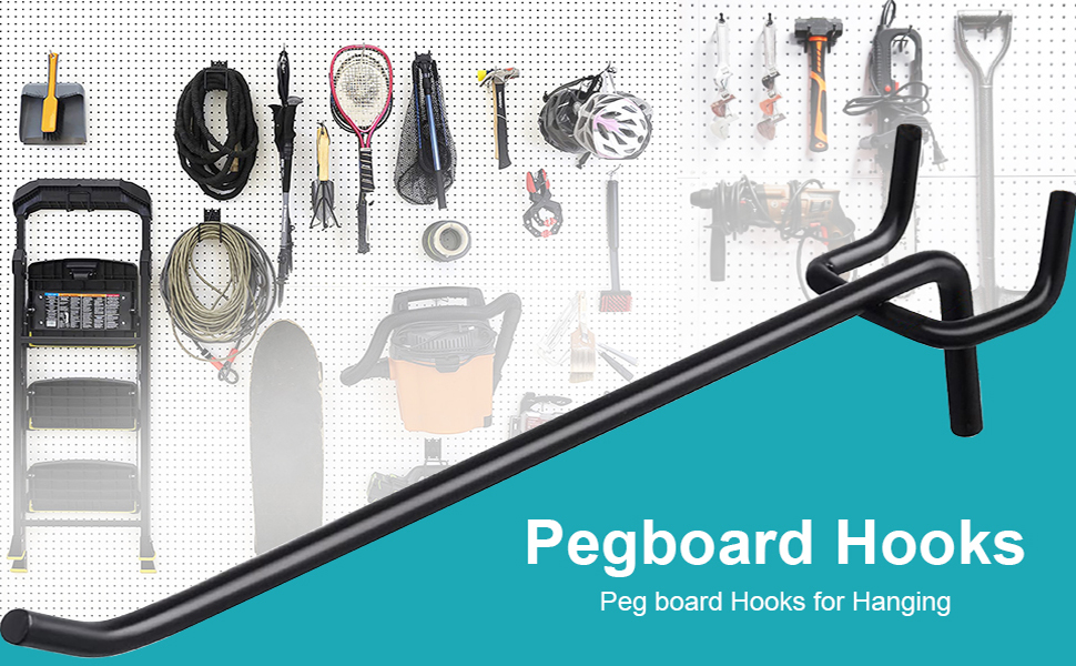 Pegboard Hooks 4 Inch, 100 Pcs Black Stainless Steel