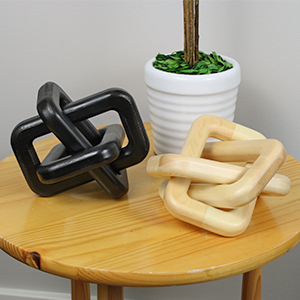 3 Link Wood Knot - Black Upright & Natural Nested