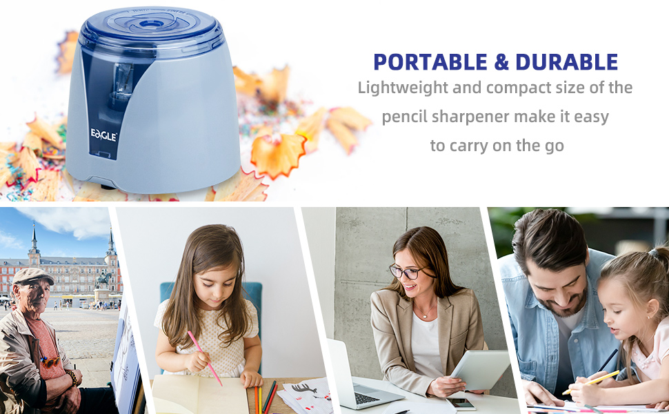Eagle Electric Pencil Sharpener, Battery Powered, Large