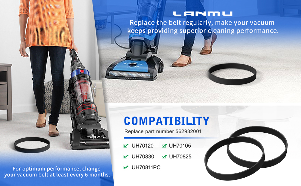 LANMU Replacement Belts Compatible with Hoover Elite Rewind