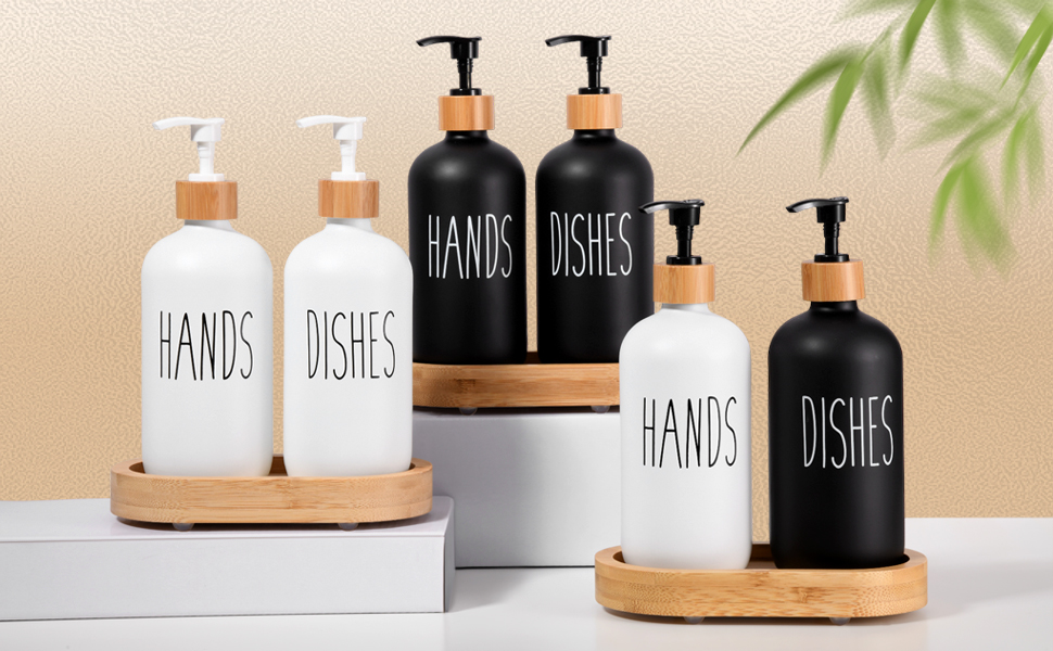 BSVOG Hand and Dish Soap Dispenser Set, Dish Soap