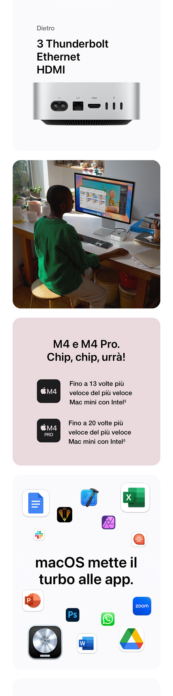 Apple Mac mini Computer desktop con chip M4 Pro, CPU 12-core