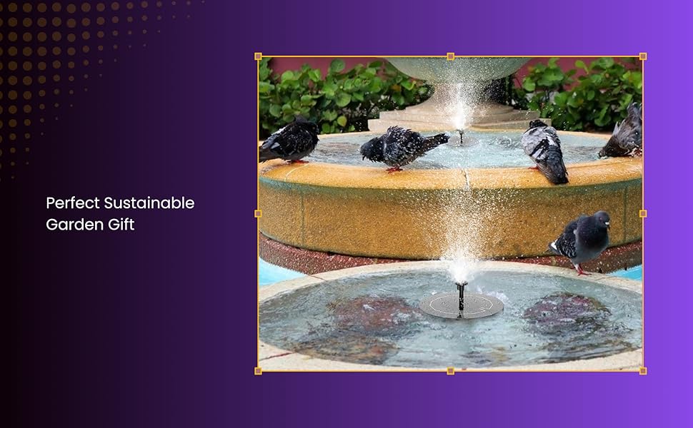 Fountain Solar Power Floating Water Pump for Pool Pond Garden and Patio Plants Round 5V 1.3W