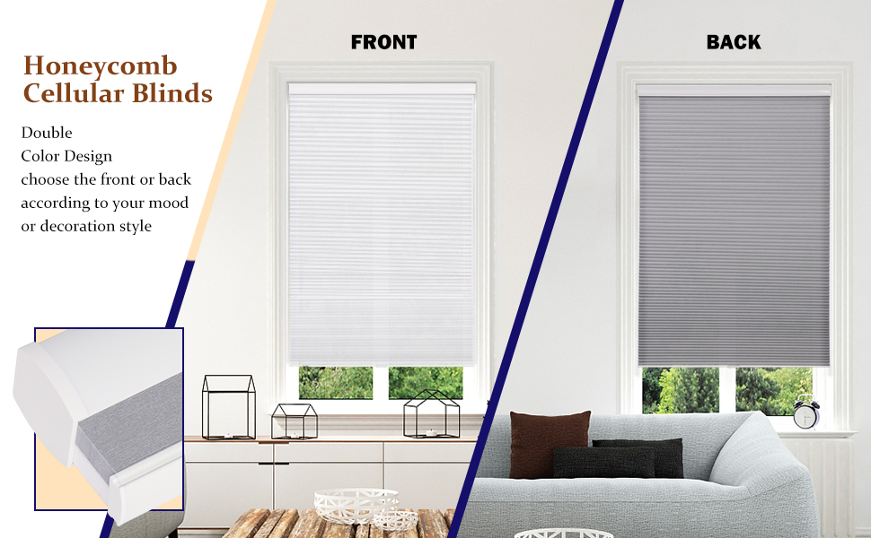 KCO Cordless Cellular Blinds Light Filtering Window Shades and Blinds
