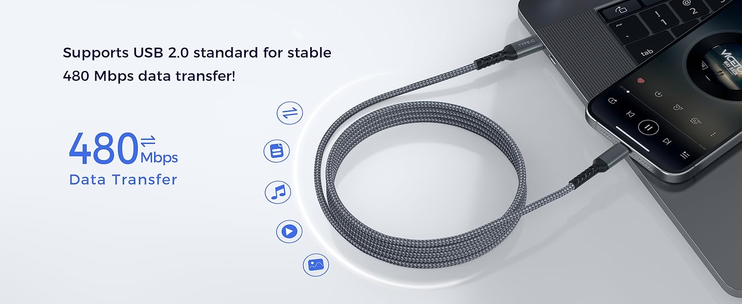 Basesailor USB C to Lightning Car Charger Cable 3.3ft with