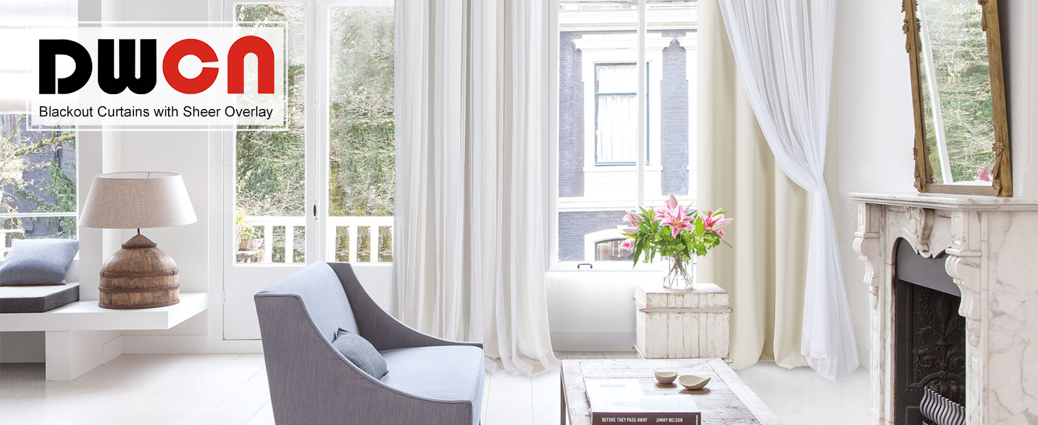 blackout curtains with Sheer overlay