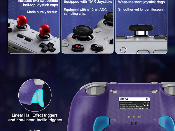 8BitDo Pro 3 Bluetooth Controller for Switch/Switch 2, TMR Joysticks,Hall/Tactile Triggers