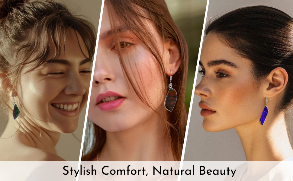 gemstone earrings set for women