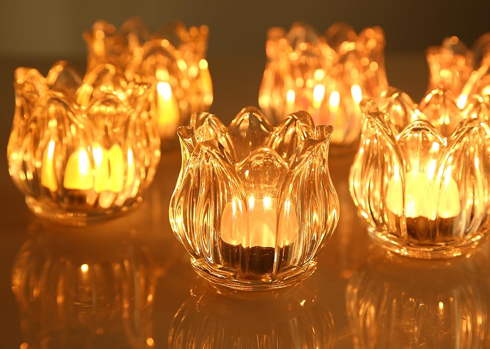 GOLDEAL 12Pcs Clear Votive Candle Holders,Clear Thick Glass Tea Light Candle Holder