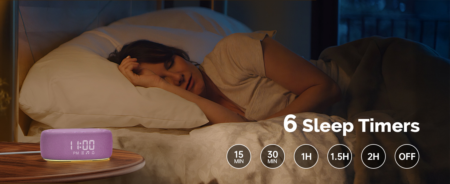 White Noise Machine for Sleeping - 6 sleep times