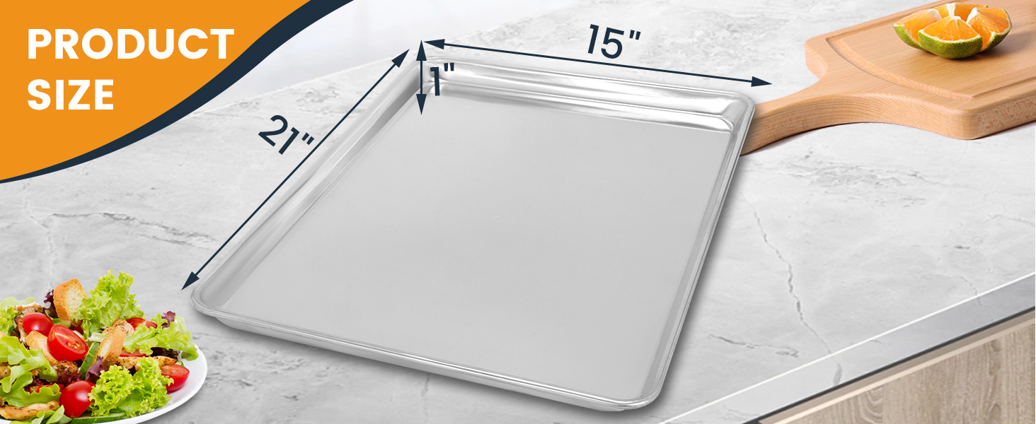 FSUON 6 Pack Big Size Baking Sheet Pan, Aluminum Commercial
