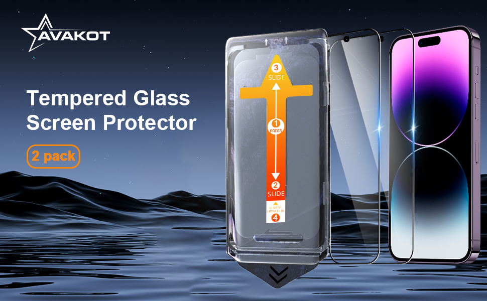 AVAKOT iPhone 13 Sreen Protector with Easy Install Tray Kit