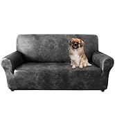 ANARACHON Loveseat Covers, Couch Covers for 2 Cushion Couch, Stretch Sofa Covers with Leather-Lik...