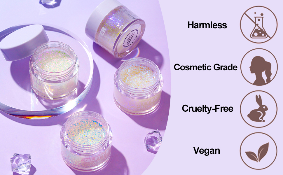 Body Glitter Gel, Cosmetic Grade Face Glitter, Holographic