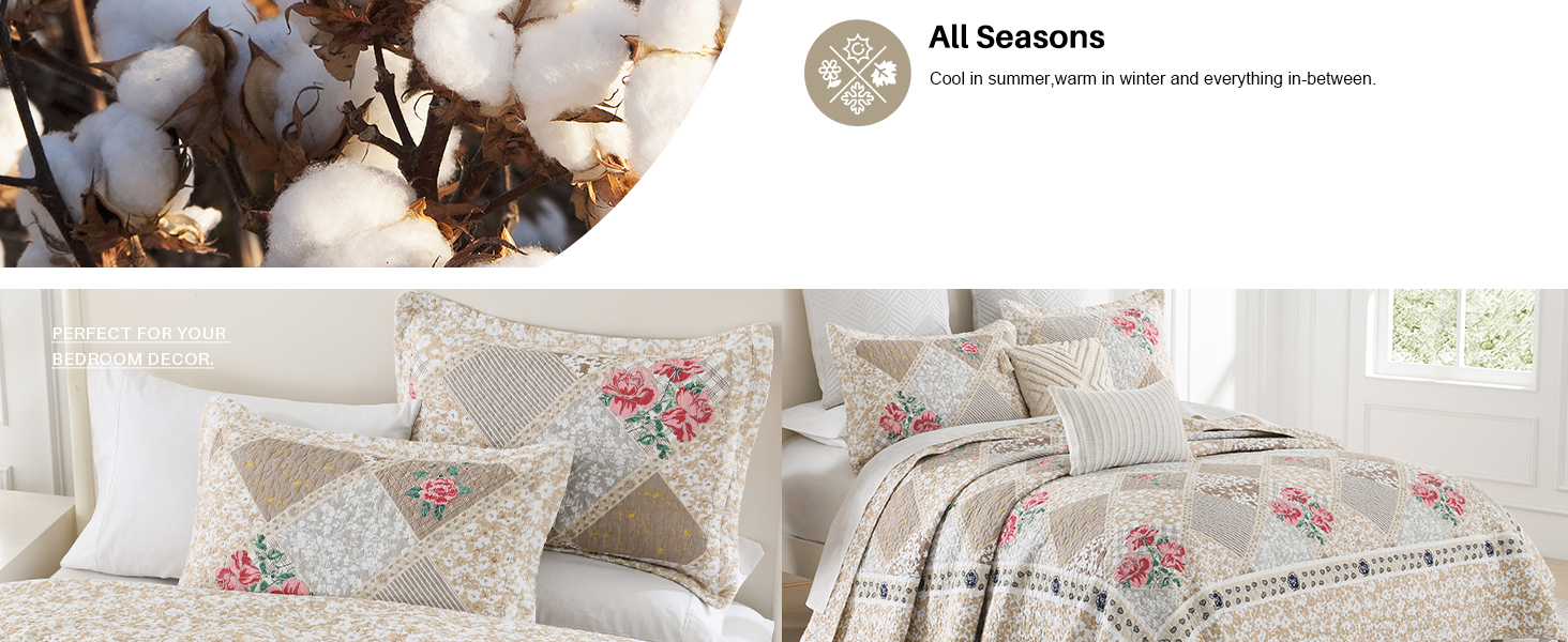 FineStichery 100 Cotton Oversized Quilt Bedspread 128"x120