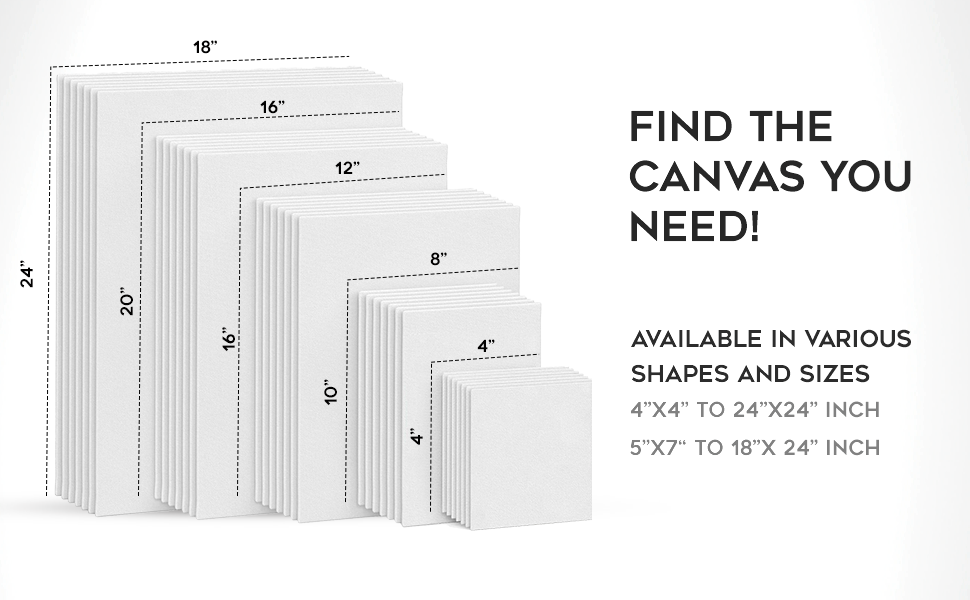 Art Story Canvas Board for Painting 2 MM Thick 10PCS 4 X 4inch