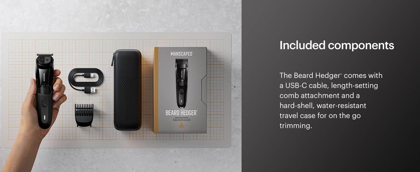 MANSCAPED® The Beard Hedger® Premium Men's Beard Trimmer, 20 Length