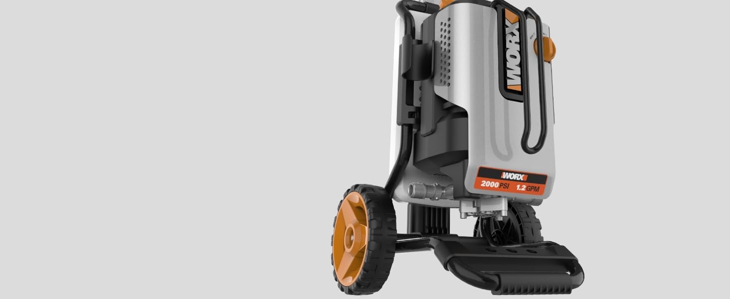 Worx WG606 1900 PSI (MAX 2090 PSI) Electric Pressure Washer, Black