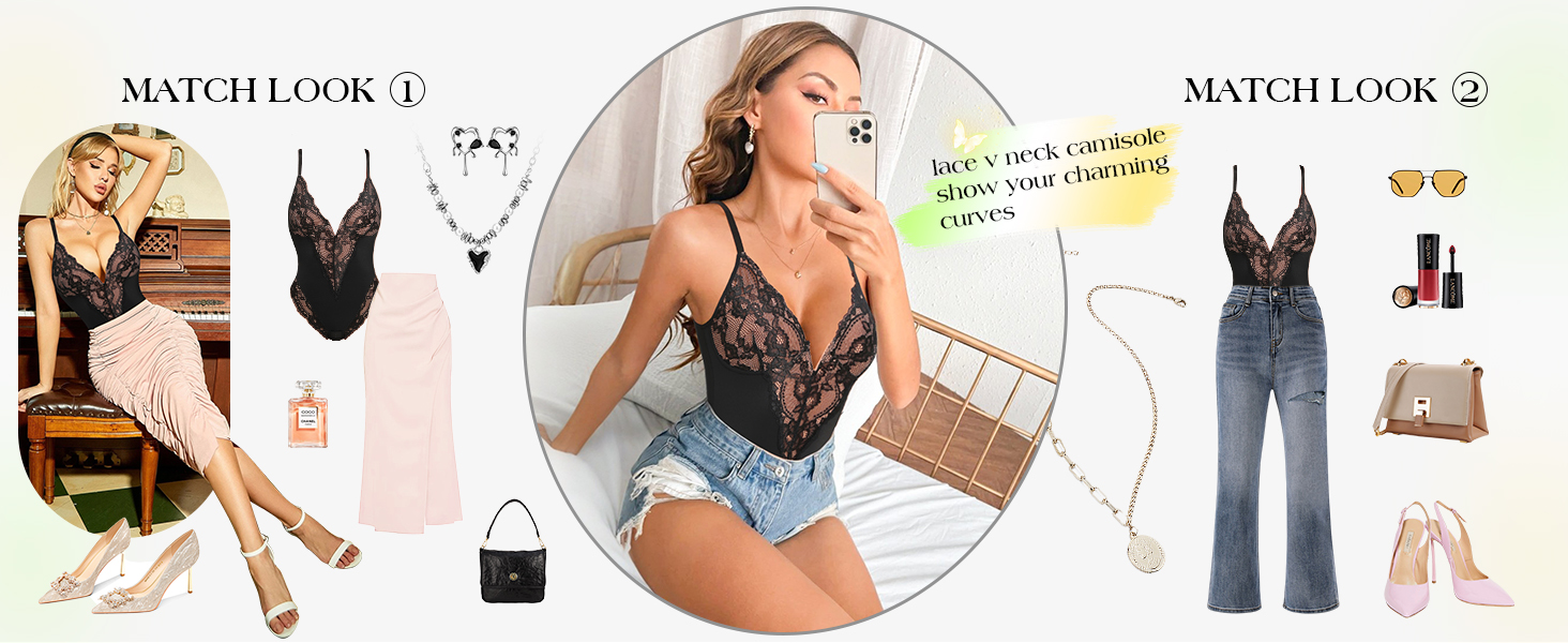 Lace bodysuit for women 