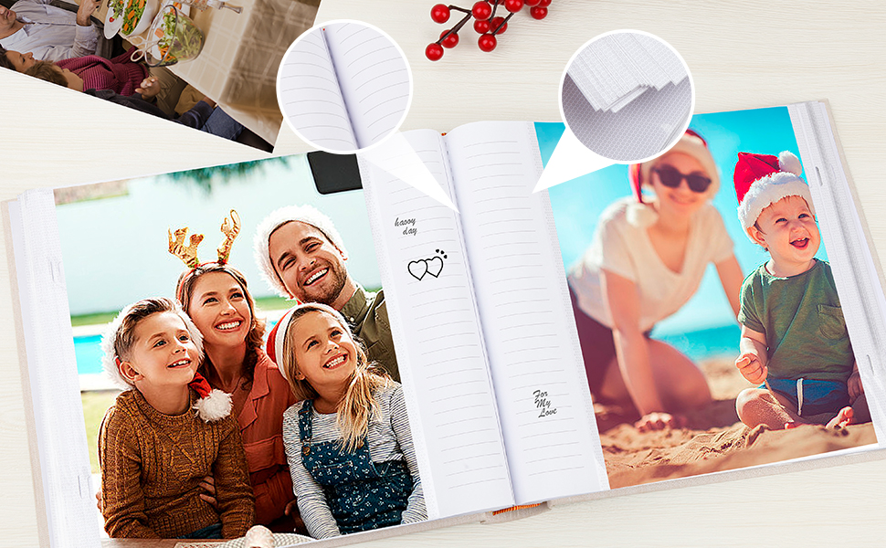 Photo Album 8x10 100 Photos with Writing Space, 8x10 Photo Album Linen Cover with