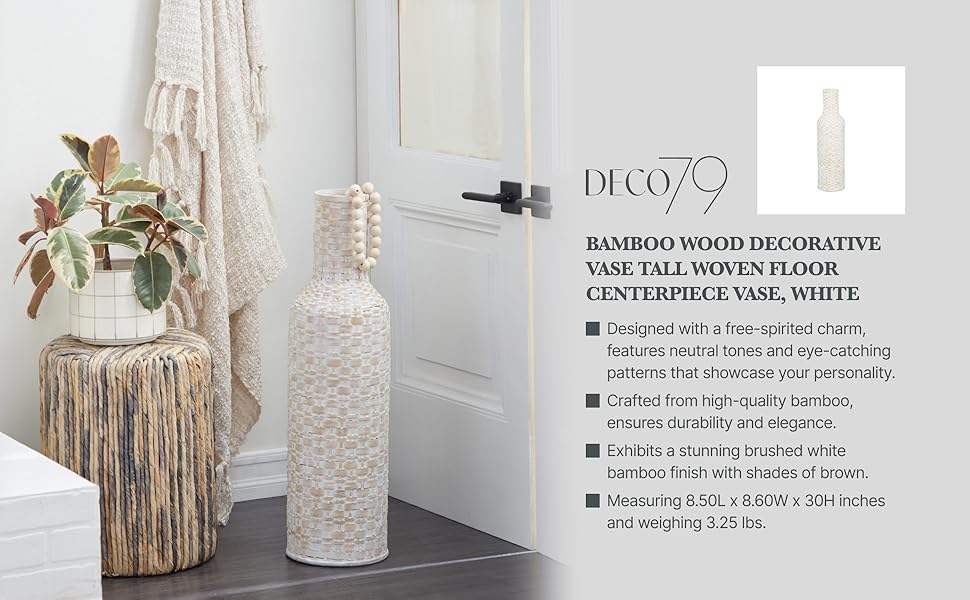 Deco 79 Bohemian White Vase