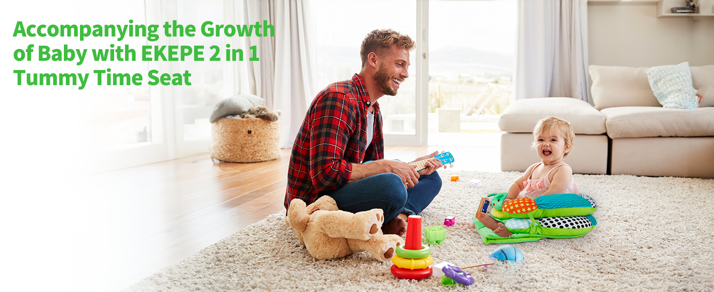 Accompanying the growth of baby with EKEPE 2 in 1 tummy time seat