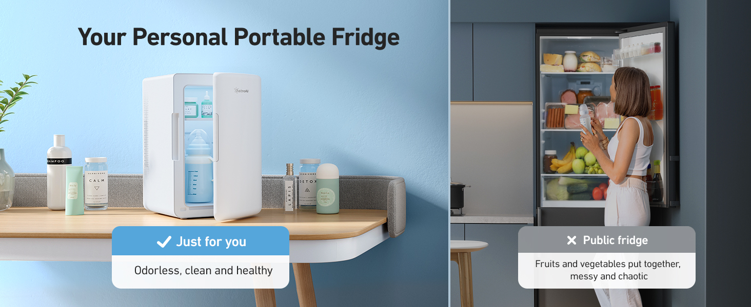 AstroAI 6 Liter/8 Cans ,110V AC/ 12V DC Mini Fridge 2.0, Skincare