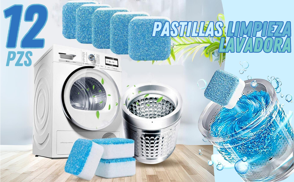 Limpia Lavadoras Pastillas Limpiadoras Para Lavadora - Pack De 12 Unidades,  Elimina Bacterias Y Malos Olores Pastilla Lavadora