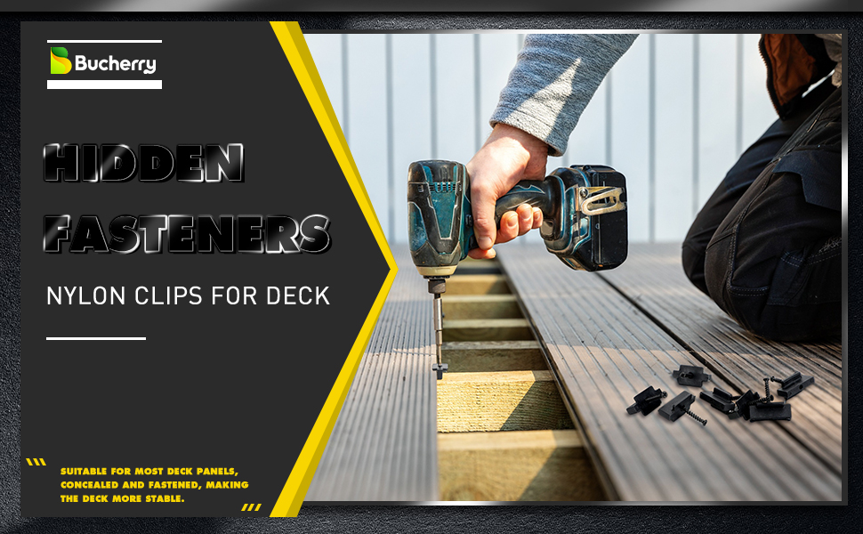 Hidden Fasteners Nylon Clips for Deck Fastening, Composite Decking
