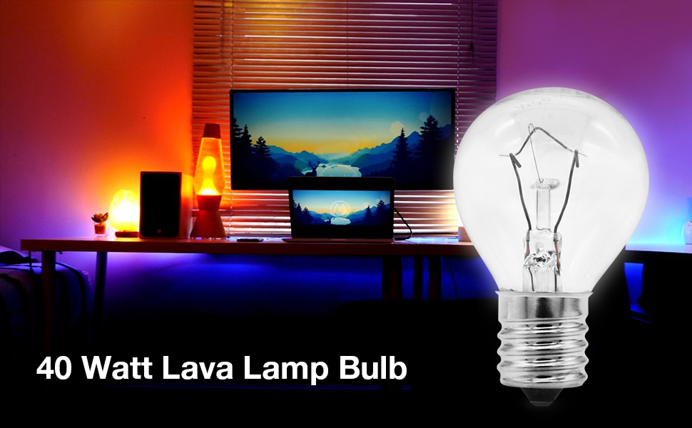 Lava Lamp Bulb, 4Pack 40 Watt S11 E17 Base 120 Volt Lava Lamp