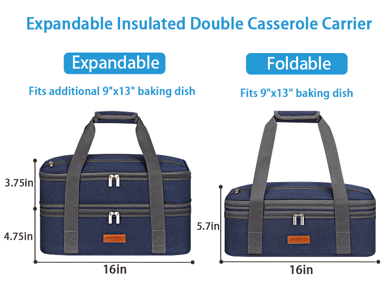 PFFVRP Insulated Double Decker Casserole Carrier for Hot or